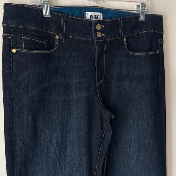 PAIGE Hidden Hills Petite Carson Bootcut Dark Wash Jeans Size 33/ 31 Inch Inseam - Picture 5 of 13